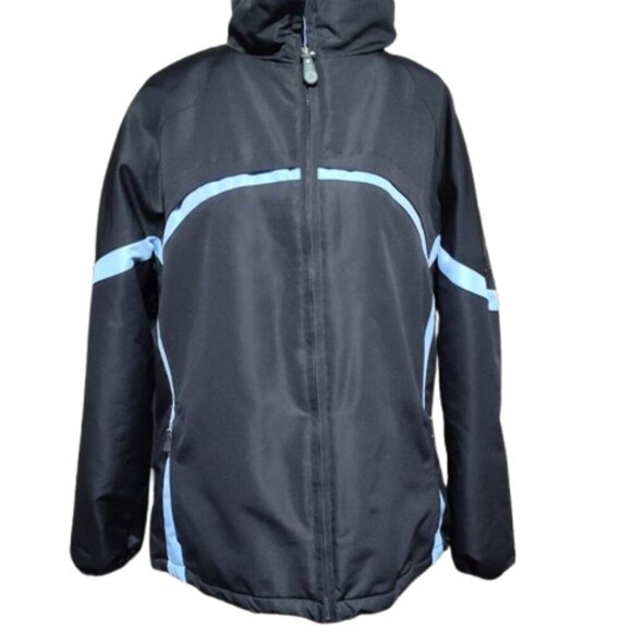 Gerry Jacket Hooded Black Blue Women's Jacket Size Medium Great for Winter !! - Picture 8 of 15